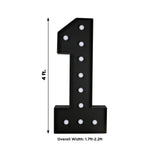 Giant LED Marquee Light Up Number 1, Black 4ft Pre-Cut Foam Board with 10 Warm White