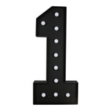 Giant LED Marquee Light Up Number 1, Black 4ft Pre-Cut Foam Board with 10 Warm White#whtbkgd