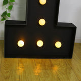 Giant LED Marquee Light Up Number 1, Black 4ft Pre-Cut Foam Board with 10 Warm White
