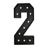 Giant LED Marquee Light Up Number 2, Black 4ft Pre-Cut Foam Board with 10 Warm White#whtbkgd