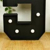 Giant LED Marquee Light Up Number 5, Black 4ft Pre-Cut Foam Board with 10 Warm White