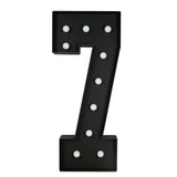 Giant LED Marquee Light Up Number 7, Black 4ft Pre-Cut Foam Board with 10 Warm White#whtbkgd