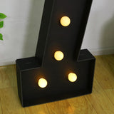 Giant LED Marquee Light Up Number 7, Black 4ft Pre-Cut Foam Board with 10 Warm White