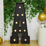 Giant LED Marquee Light Up Letter A, Black 4ft Pre-Cut Foam Board with 10 Warm White