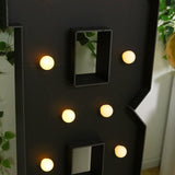 Giant LED Marquee Light Up Letter B, Black 4ft Pre-Cut Foam Board with 10 Warm White