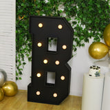 Giant LED Marquee Light Up Letter B, Black 4ft Pre-Cut Foam Board with 10 Warm White