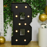 Giant LED Marquee Light Up Letter B, Black 4ft Pre-Cut Foam Board with 10 Warm White
