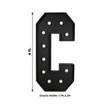 Giant LED Marquee Light Up Letter C, Black 4ft Pre-Cut Foam Board with 10 Warm White