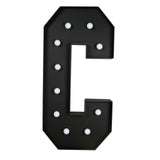 Giant LED Marquee Light Up Letter C, Black 4ft Pre-Cut Foam Board with 10 Warm White#whtbkgd