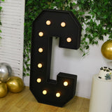 Giant LED Marquee Light Up Letter C, Black 4ft Pre-Cut Foam Board with 10 Warm White