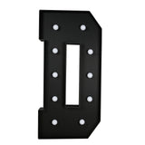 Giant LED Marquee Light Up Letter D, Black 4ft Pre-Cut Foam Board with 10 Warm White#whtbkgd