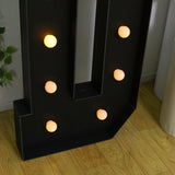 Giant LED Marquee Light Up Letter D, Black 4ft Pre-Cut Foam Board with 10 Warm White