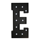 Giant LED Marquee Light Up Letter E, Black 4ft Pre-Cut Foam Board with 10 Warm White#whtbkgd