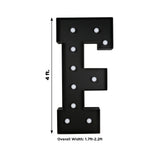 Giant LED Marquee Light Up Letter F, Black 4ft Pre-Cut Foam Board with 10 Warm White