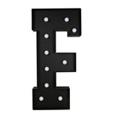 Giant LED Marquee Light Up Letter F, Black 4ft Pre-Cut Foam Board with 10 Warm White#whtbkgd