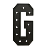 Black marquee letter 'G' with lights, isolated on white background. #whtbkgd