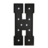 Giant LED Marquee Light Up Letter H, Black 4ft Pre-Cut Foam Board with 10 Warm White#whtbkgd