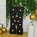 Giant LED Marquee Light Up Letter H, Black 4ft Pre-Cut Foam Board with 10 Warm White