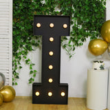 Giant LED Marquee Light Up Letter I, Black 4ft Pre-Cut Foam Board with 10 Warm White