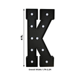 Giant LED Marquee Light Up Letter K, Black 4ft Pre-Cut Foam Board with 10 Warm White