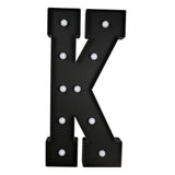 Giant LED Marquee Light Up Letter K, Black 4ft Pre-Cut Foam Board with 10 Warm White#whtbkgd