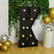 Giant LED Marquee Light Up Letter K, Black 4ft Pre-Cut Foam Board with 10 Warm White