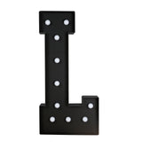 Giant LED Marquee Light Up Letter L, Black 4ft Pre-Cut Foam Board with 10 Warm White#whtbkgd