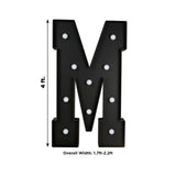 Giant LED Marquee Light Up Letter M, Black 4ft Pre-Cut Foam Board with 10 Warm White