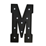 Giant LED Marquee Light Up Letter M, Black 4ft Pre-Cut Foam Board with 10 Warm White#whtbkgd