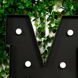 Giant LED Marquee Light Up Letter M, Black 4ft Pre-Cut Foam Board with 10 Warm White