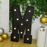 Giant LED Marquee Light Up Letter M, Black 4ft Pre-Cut Foam Board with 10 Warm White