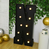 Giant LED Marquee Light Up Letter N, Black 4ft Pre-Cut Foam Board with 10 Warm White