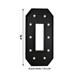 Black marquee letter "O" with lights, 4 ft tall and 1.7-2.2 ft wide.