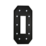 Black marquee number zero with lights on a plain background #whtbkgd