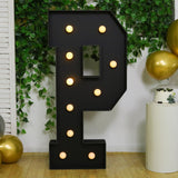 Giant LED Marquee Light Up Letter P, Black 4ft Pre-Cut Foam Board with 10 Warm White
