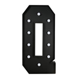 Giant LED Marquee Light Up Letter Q, Black 4ft Pre-Cut Foam Board with 10 Warm White#whtbkgd