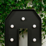 Giant LED Marquee Light Up Letter Q, Black 4ft Pre-Cut Foam Board with 10 Warm White