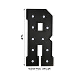 Giant LED Marquee Light Up Letter R, Black 4ft Pre-Cut Foam Board with 10 Warm White