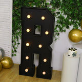 Giant LED Marquee Light Up Letter R, Black 4ft Pre-Cut Foam Board with 10 Warm White