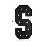 Giant LED Marquee Light Up Letter S, Black 4ft Pre-Cut Foam Board with 10 Warm White