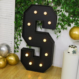 Giant LED Marquee Light Up Letter S, Black 4ft Pre-Cut Foam Board with 10 Warm White