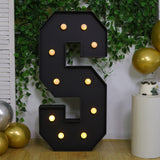 Giant LED Marquee Light Up Letter S, Black 4ft Pre-Cut Foam Board with 10 Warm White