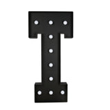 Giant LED Marquee Light Up Letter T, Black 4ft Pre-Cut Foam Board with 10 Warm White#whtbkgd
