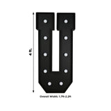 Giant LED Marquee Light Up Letter U, Black 4ft Pre-Cut Foam Board with 10 Warm White