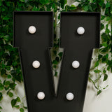 Giant LED Marquee Light Up Letter V, Black 4ft Pre-Cut Foam Board with 10 Warm White