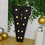 Giant LED Marquee Light Up Letter V, Black 4ft Pre-Cut Foam Board with 10 Warm White