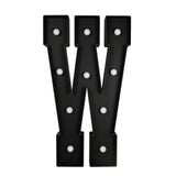 Giant LED Marquee Light Up Letter W, Black 4ft Pre-Cut Foam Board with 10 Warm White#whtbkgd