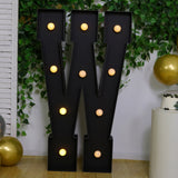 Giant LED Marquee Light Up Letter W, Black 4ft Pre-Cut Foam Board with 10 Warm White