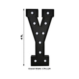 Giant LED Marquee Light Up Letter Y, Black 4ft Pre-Cut Foam Board with 10 Warm White