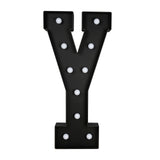 Giant LED Marquee Light Up Letter Y, Black 4ft Pre-Cut Foam Board with 10 Warm White#whtbkgd